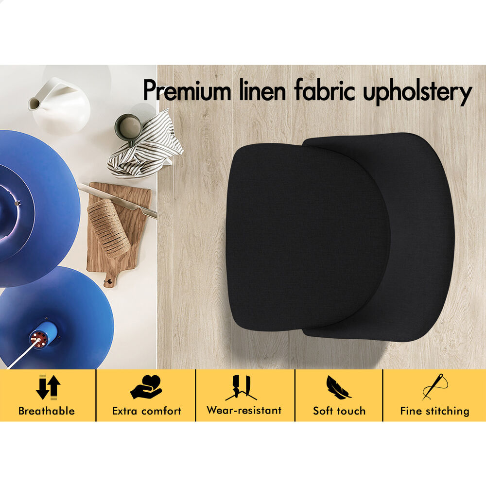 2x ALFORDSON Bar Stools Megan Swivel Metal All Black