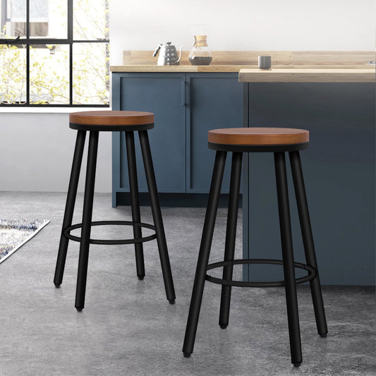 2x ALFORDSON Bar Stools Rocio Vintage Industrial Black