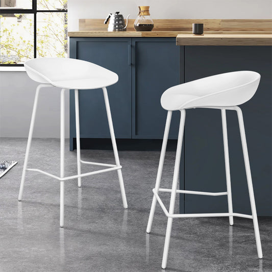 2x ALFORDSON Bar Stools Finn Counter Chairs White