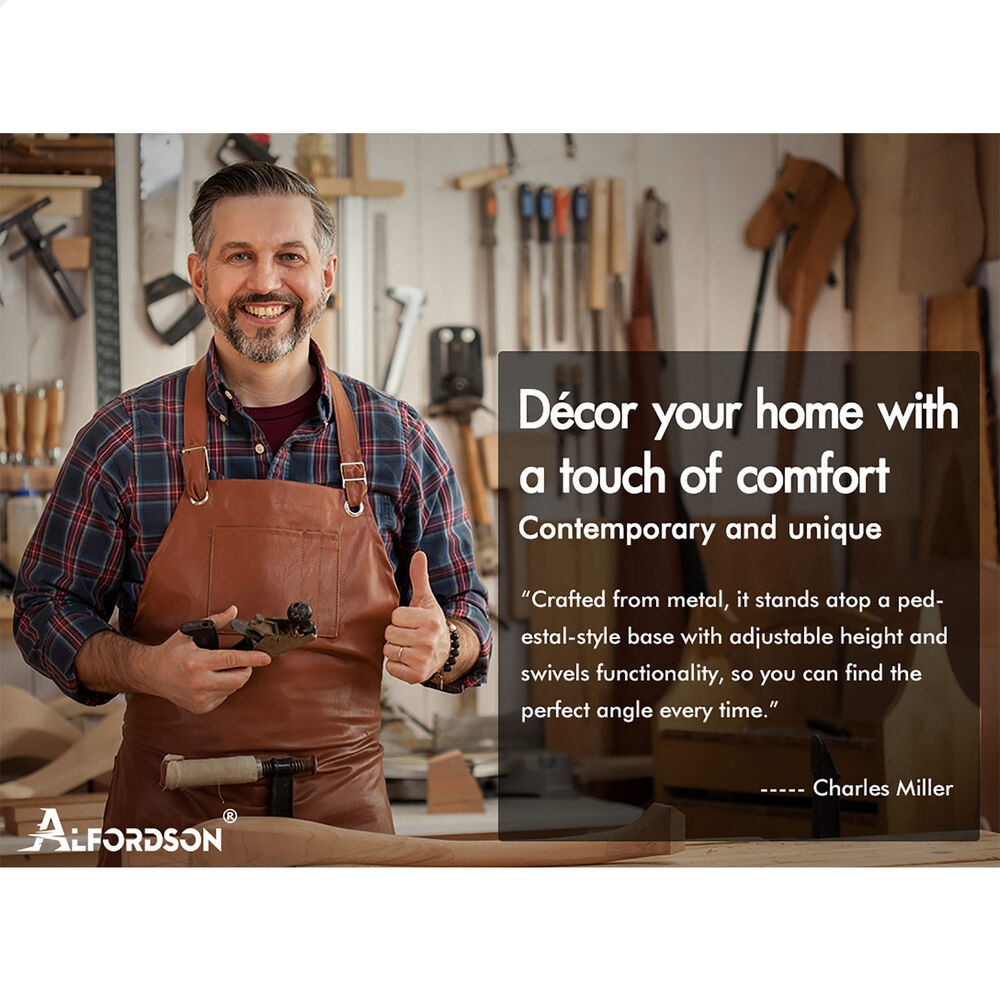 ALFORDSON 4x Bar Stools Ovadia Kitchen Swivel Chair Leather Gas Lift All Black