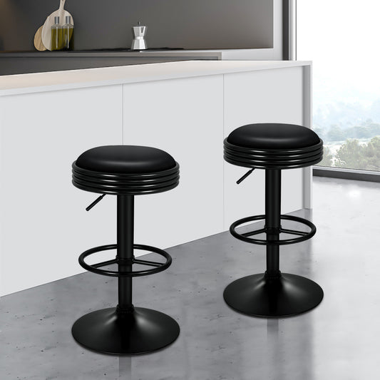 2x ALFORDSON Bar Stools Swivel Chair Black