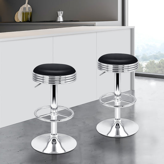 2x ALFORDSON Bar Stools Swivel Chair Black