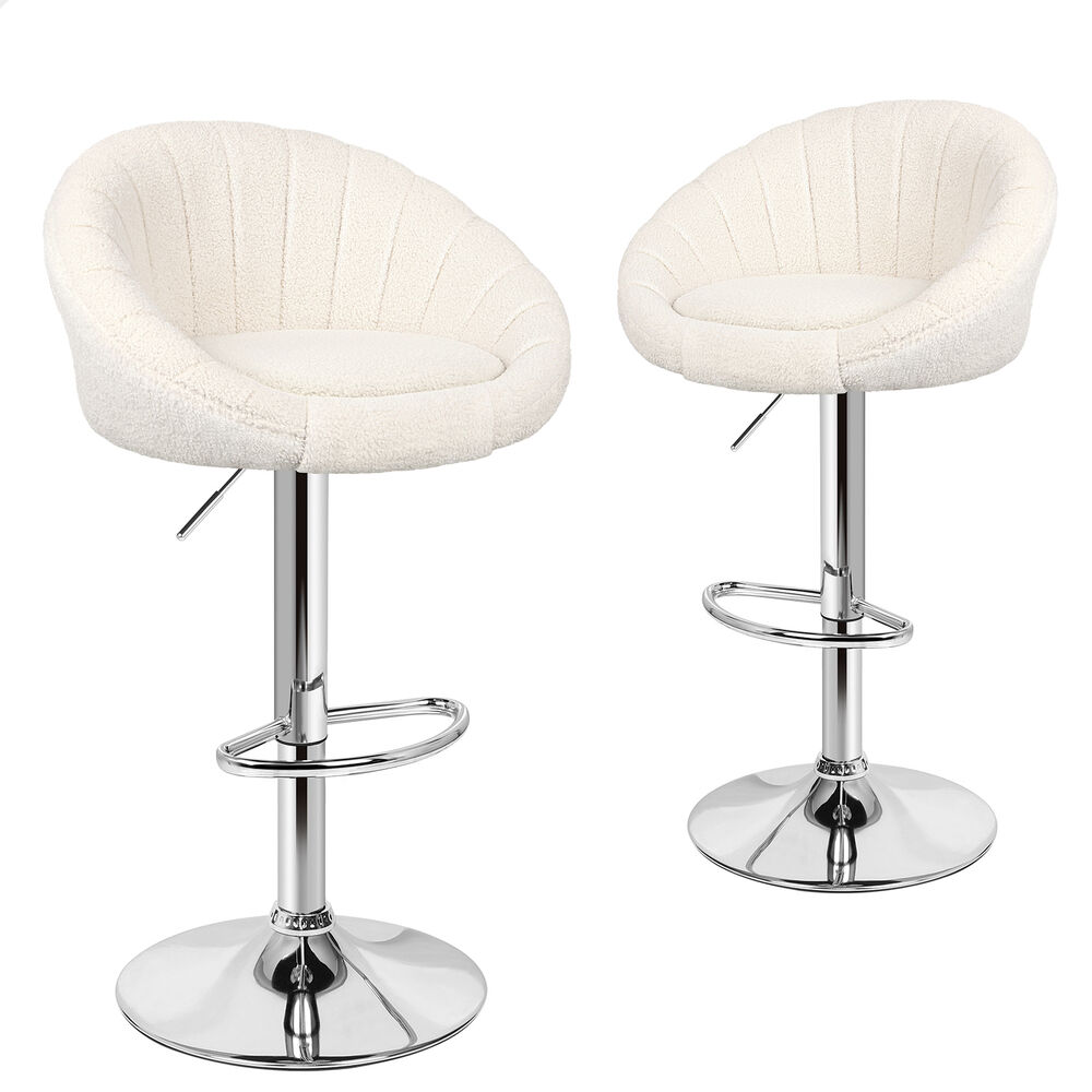 2x ALFORDSON Bar Stools Boucle Fabric Beige