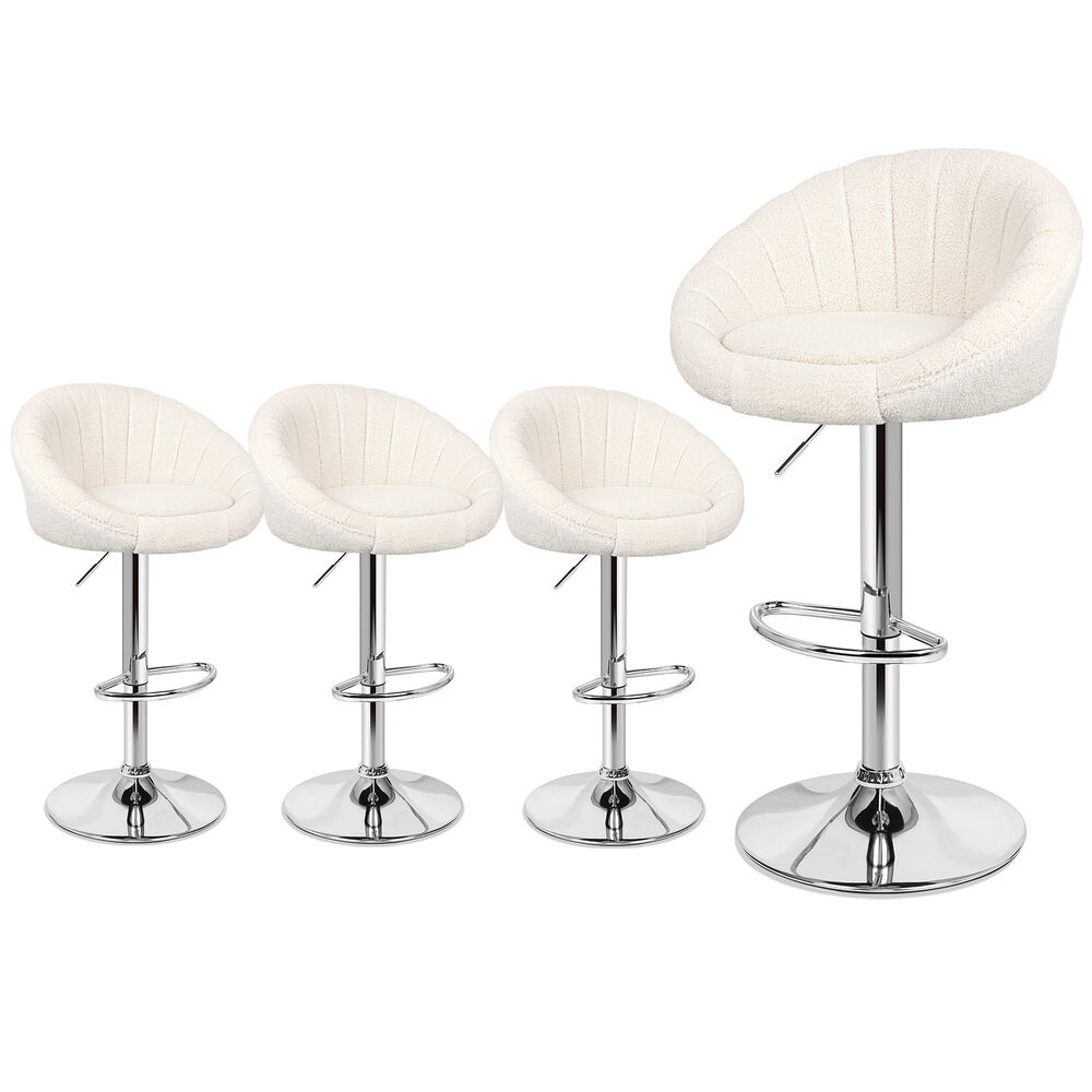 4x ALFORDSON Bar Stools Boucle Fabric Beige