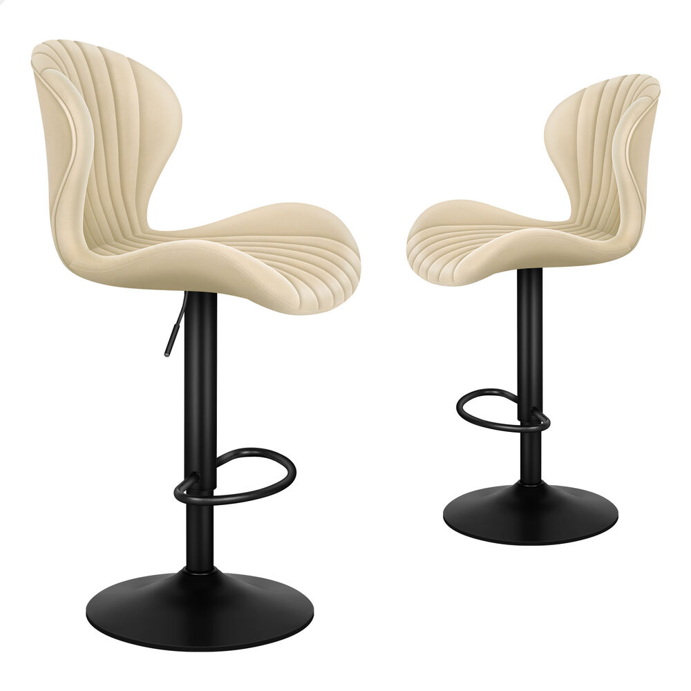 4x ALFORDSON Bar Stools Air Leather Beige