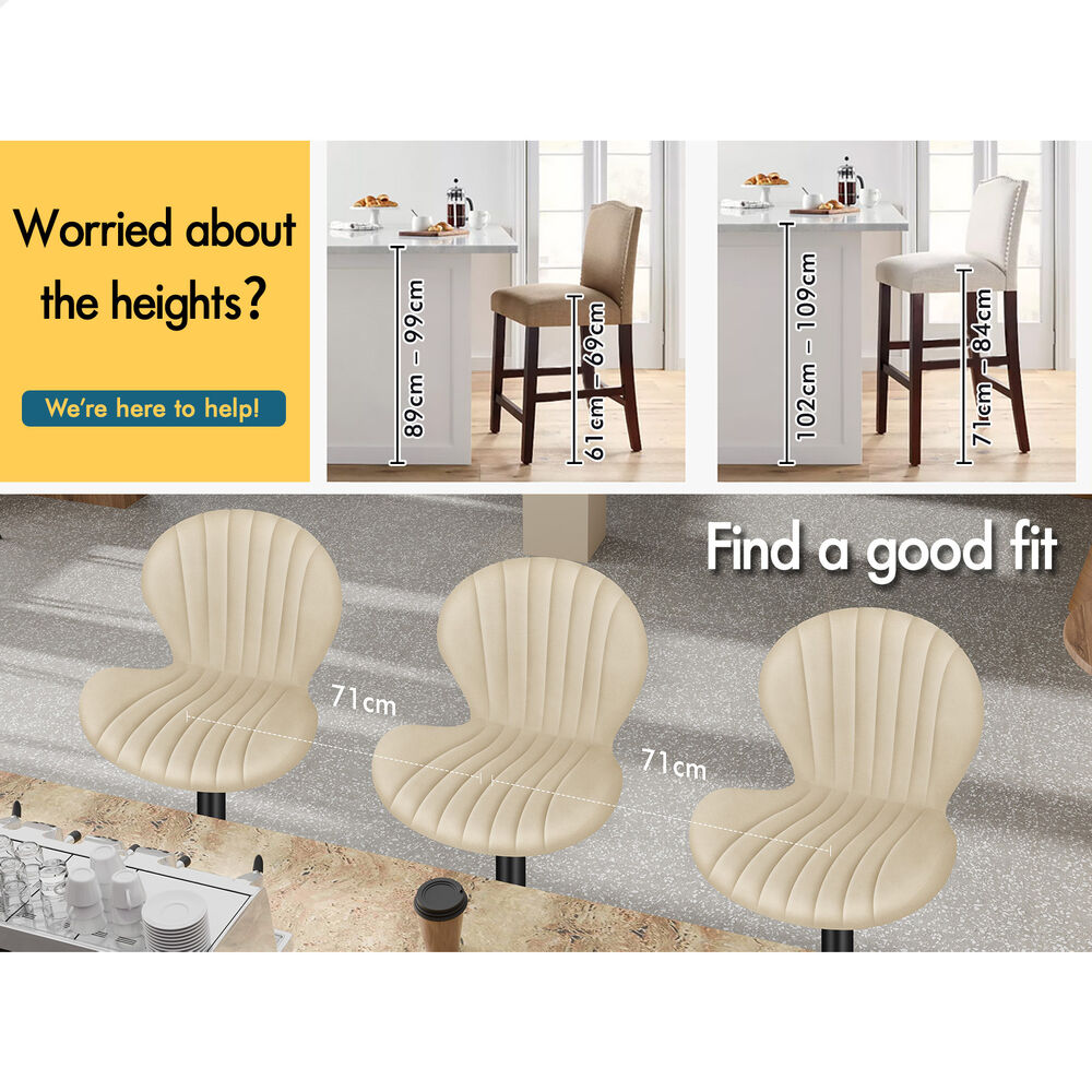 4x ALFORDSON Bar Stools Air Leather Beige