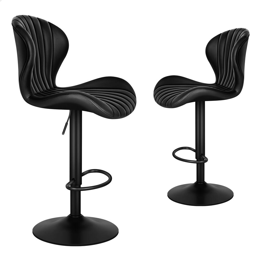 2x ALFORDSON Bar Stools High Back Black