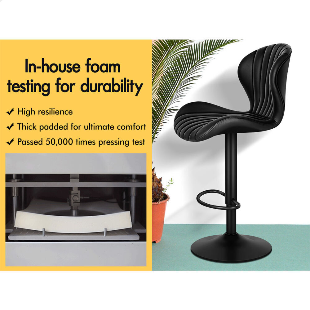 2x ALFORDSON Bar Stools High Back Black