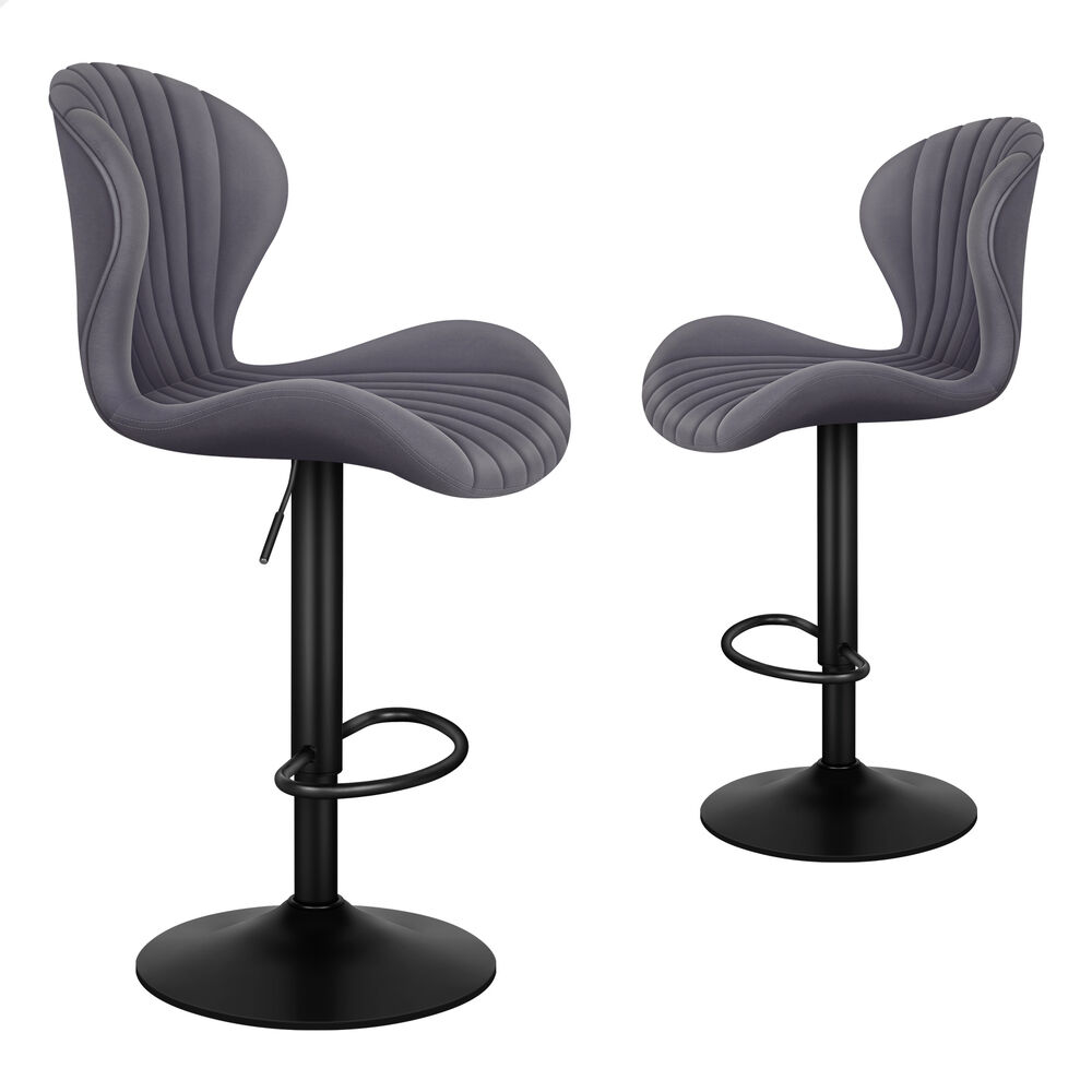 4x ALFORDSON Bar Stools Air Leather Grey