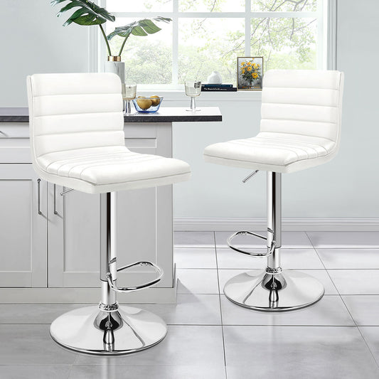 2x ALFORDSON Bar Stools Ruel Leather White