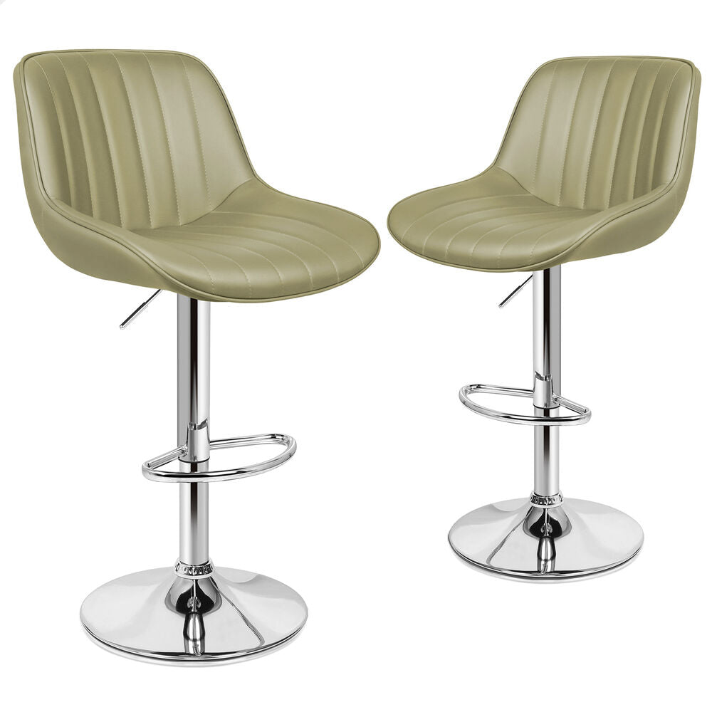 2x ALFORDSON Bar Stools Wendy Mid-back Green
