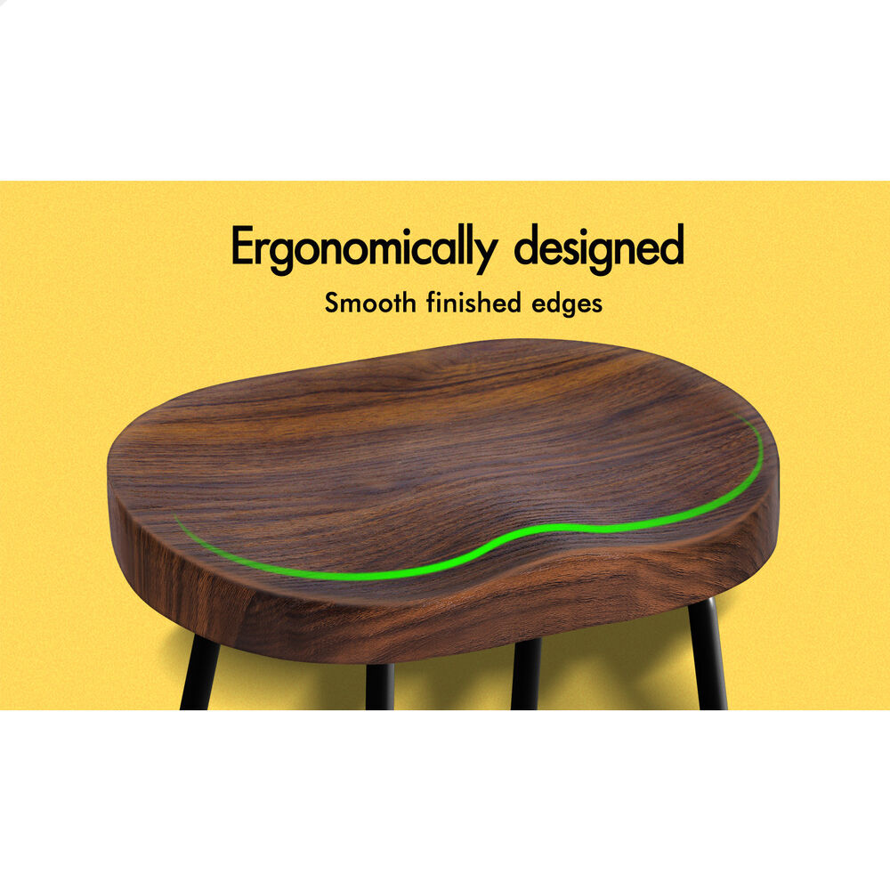 2x ALFORDSON Bar Stools Tractor Vintage 75cm Dark Wood