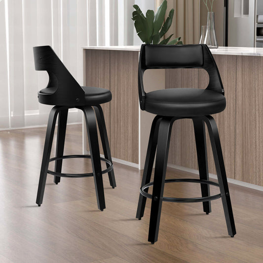 2x ALFORDSON Bar Stools Freddy All Black