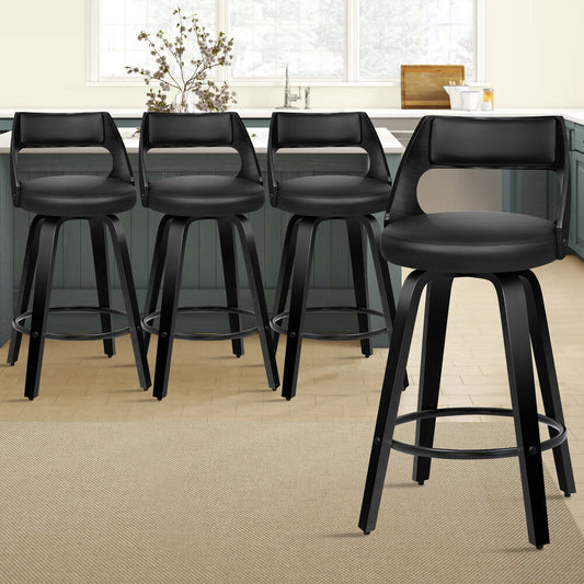 4x ALFORDSON Bar Stools Freddy All Black
