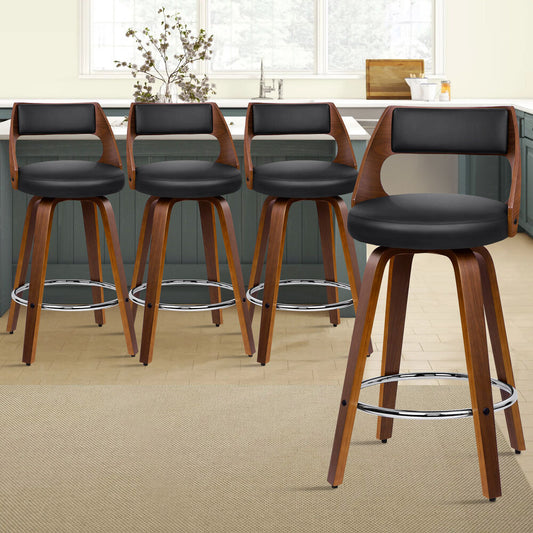 4x ALFORDSON Bar Stools Freddy Black