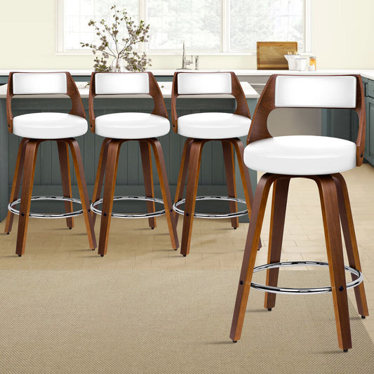 4x ALFORDSON Bar Stools Freddy White