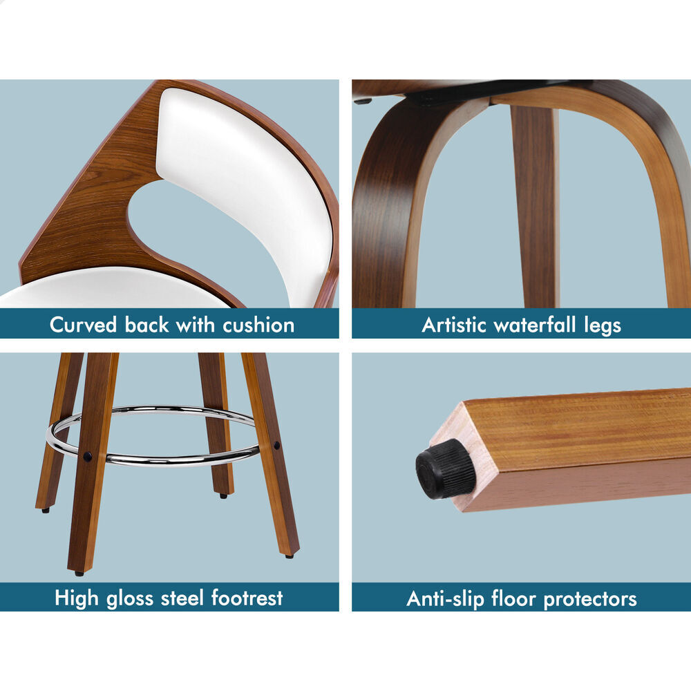 4x ALFORDSON Bar Stools Freddy White