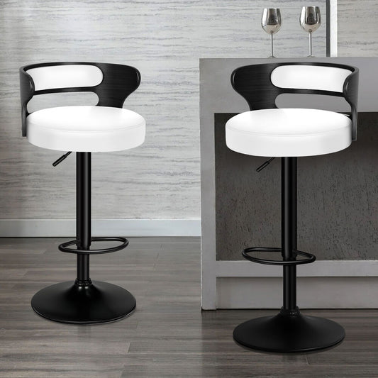 ALFORDSON 2x Bar Stools Reno Leather Black White