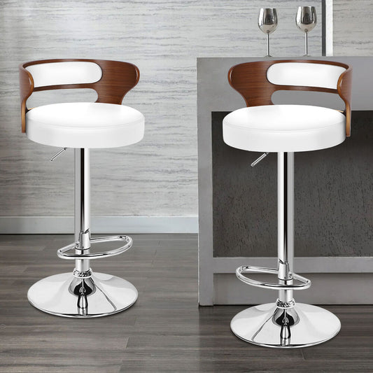 ALFORDSON 2x Bar Stools Reno Leather White