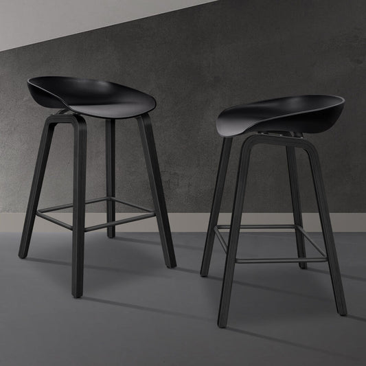 ALFORDSON 2x Bar Stools Windy Metal All Black