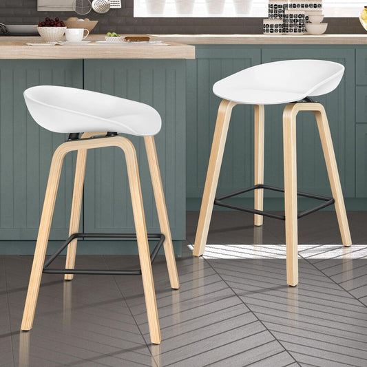 ALFORDSON 2x Bar Stools Windy Metal White