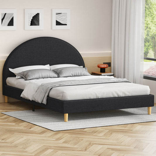 ALFORDSON Bed Frame Double Size Mattress Base Platform Fabric Charcoal CALLA