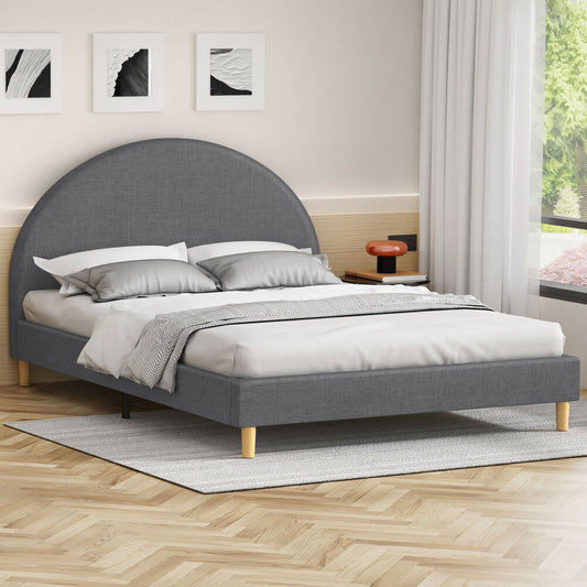 ALFORDSON Bed Frame Double Size Mattress Base Platform Grey Fabric CALLA