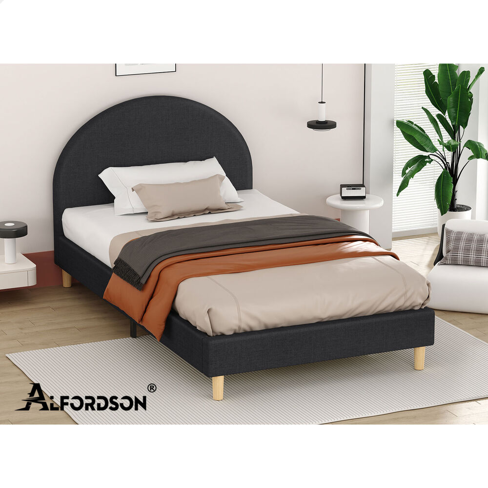 ALFORDSON Bed Frame Single Size Mattress Base Platform Fabric Charcoal CALLA