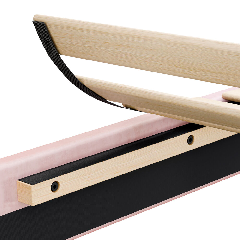 ALFORDSON Bed Frame Double Size LED Adjustable Headboard Velvet Pink Platform