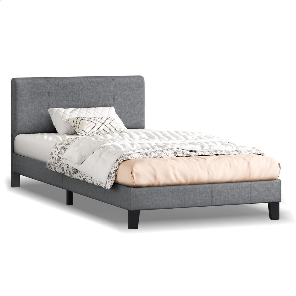ALFORDSON Bed Frame King Single Mattress Base Platform Fabric Grey Linus