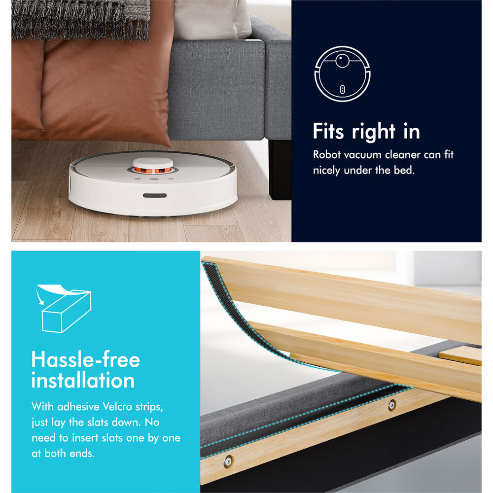 ALFORDSON Bed Frame Queen Size Mattress Base Platform Fabric Grey Linus