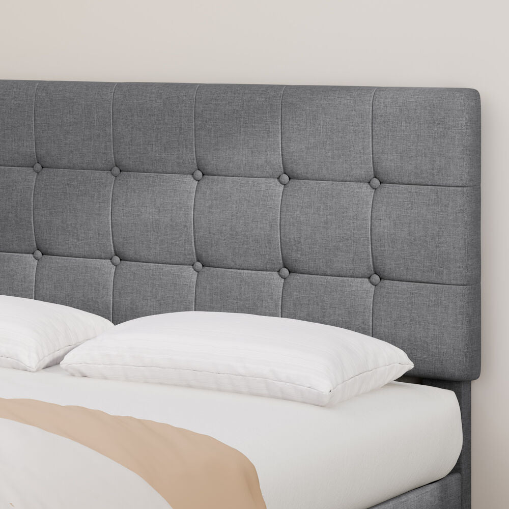 ALFORDSON Bed Frame King Size 4 Storage Drawers Adjustable Headboard Grey