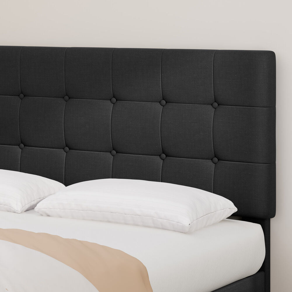 ALFORDSON Bed Frame Queen Size 4 Storage Drawers Adjustable Headboard Charcoal