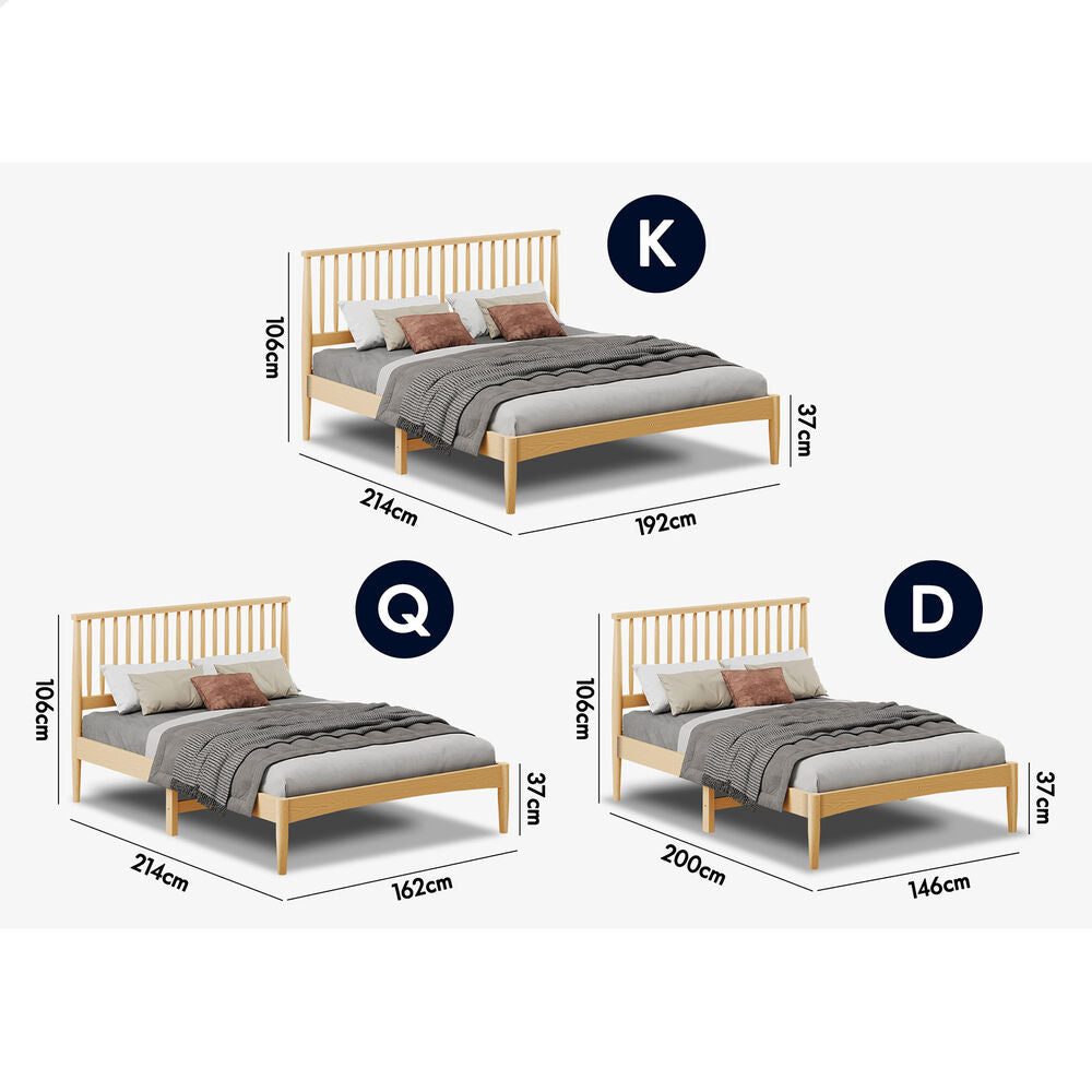 ALFORDSON Bed Frame Wooden Queen Size Timber Base Foundation Oak CAELUS