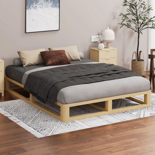ALFORDSON Bed Frame Wooden Timber Double Size Mattress Base Platform Oak JACOB