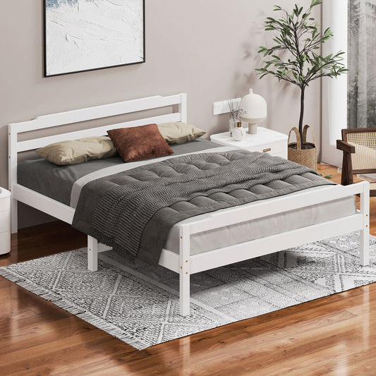 ALFORDSON Bed Frame Wooden Double Size Mattress Base Platform Timber White DUBEM