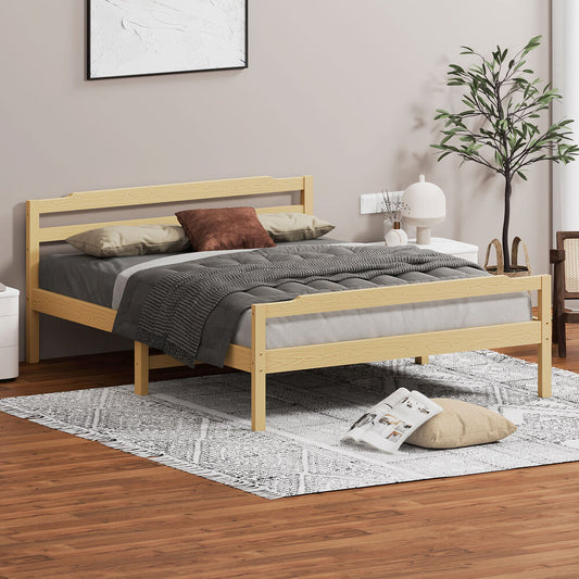 ALFORDSON Bed Frame Wooden King Size Mattress Base Platform Timber Oak DUBEM