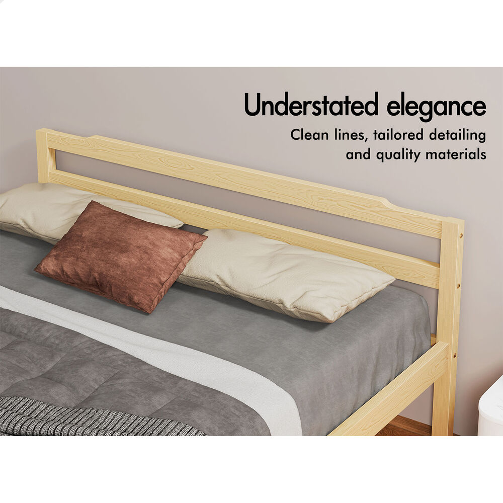 ALFORDSON Bed Frame Wooden King Size Mattress Base Platform Timber Oak DUBEM
