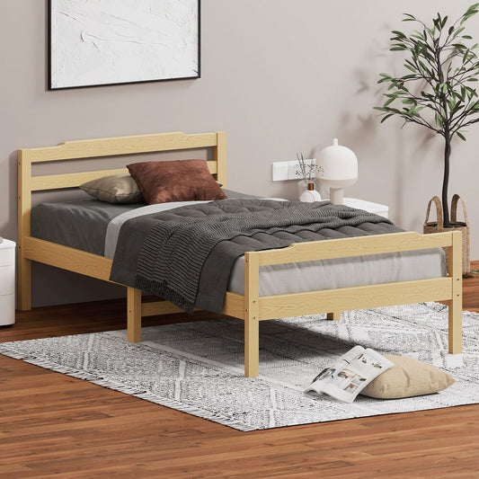 ALFORDSON Bed Frame Wooden King Single Mattress Base Platform Timber Oak DUBEM