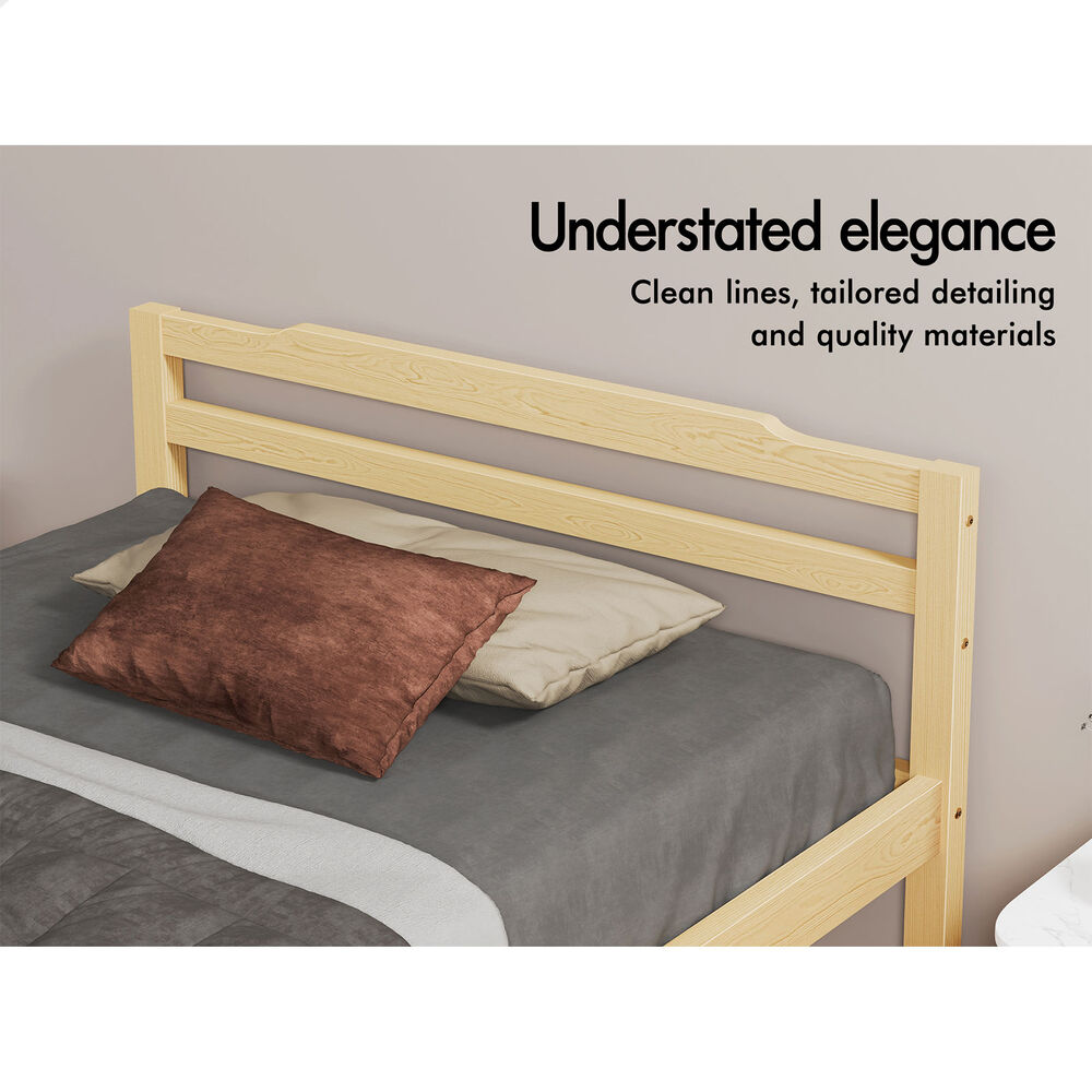 ALFORDSON Bed Frame Wooden Single Size Mattress Base Platform Timber Oak DUBEM