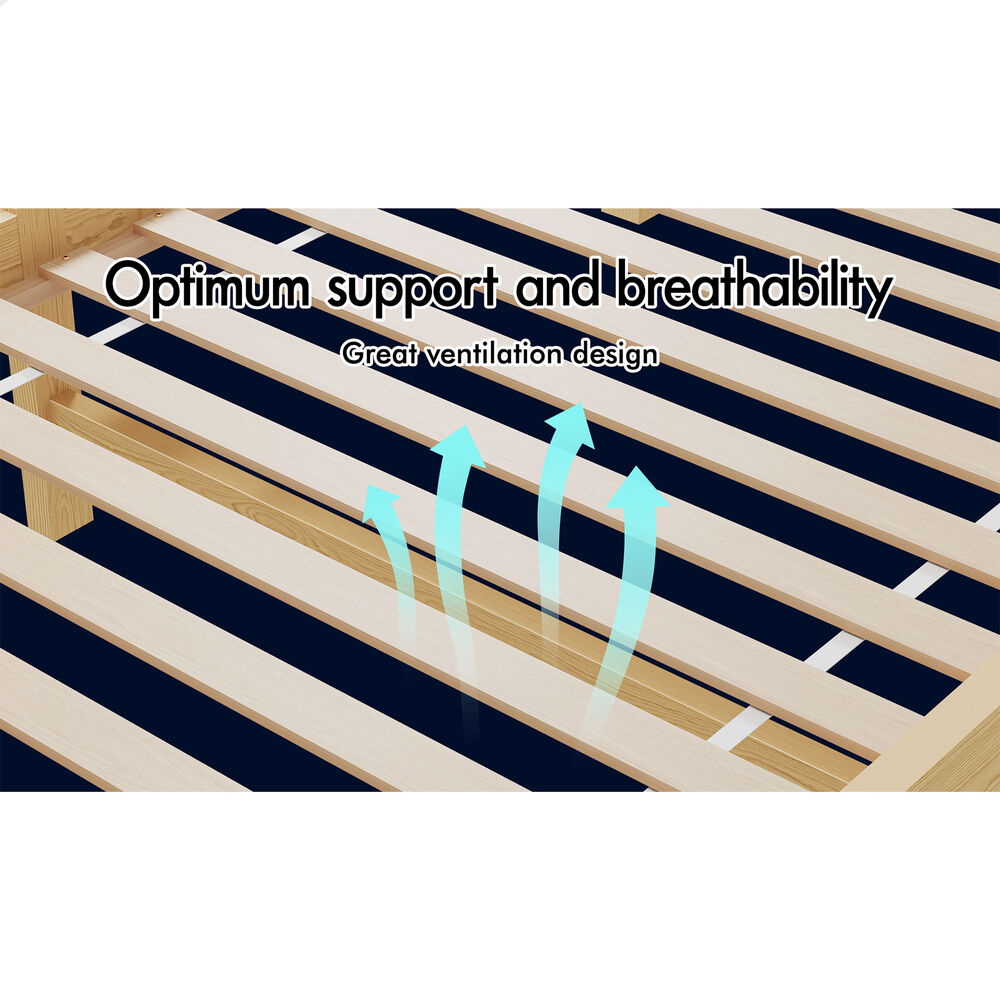ALFORDSON Bed Frame Wooden Single Size Mattress Base Platform Timber Oak DUBEM
