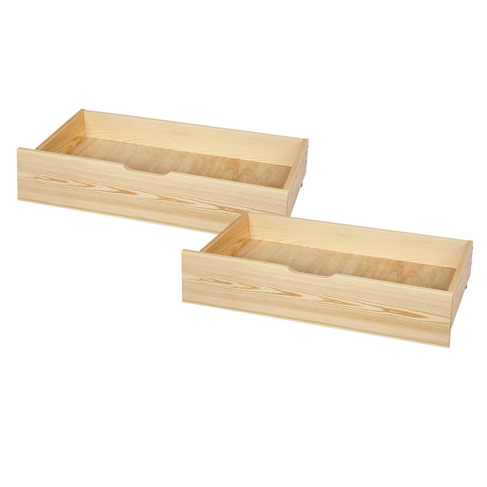 ALFORDSON 2x Storage Drawers Trundle for Wooden Bed Frame Base Timber Oak