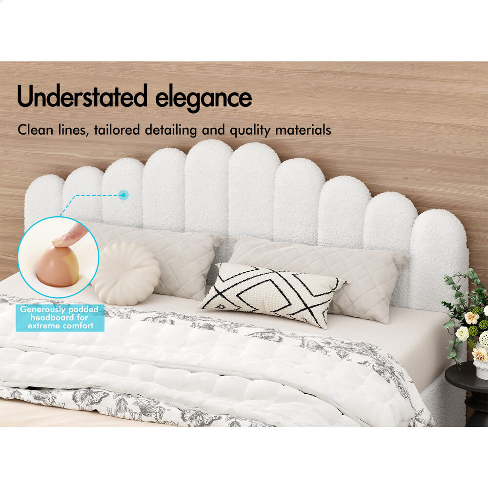 ALFORDSON Bed Frame King Size Gas Lift Storage Base Wooden Boucle MUTIS