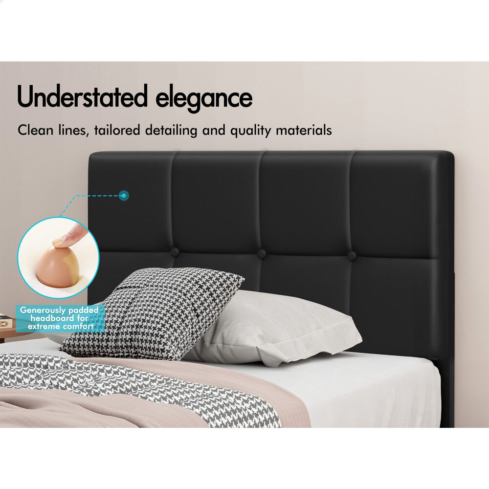 ALFORDSON Bed Frame King Single Platform RGB LED Gas Lift Base Storage Black