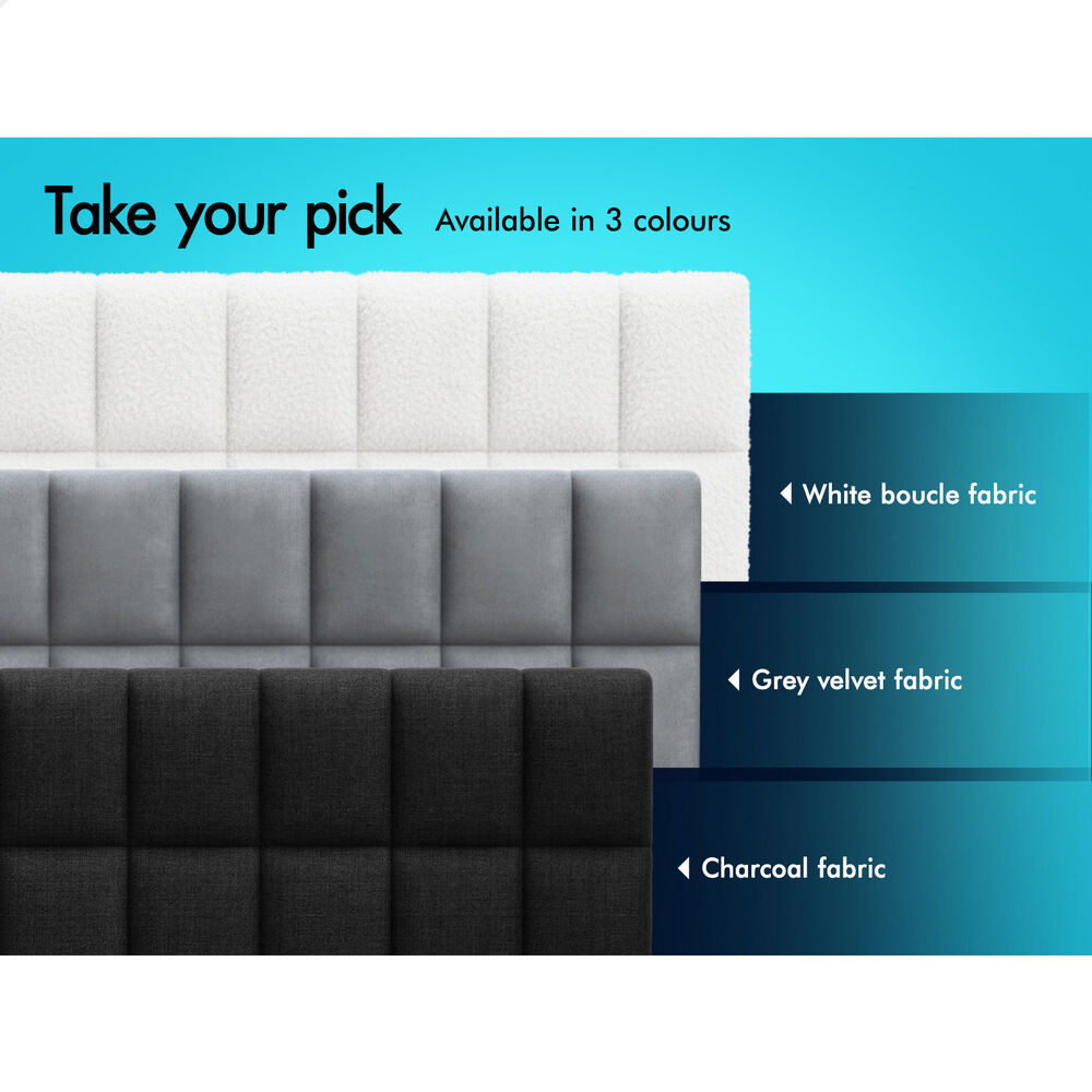 ALFORDSON Bed Frame King Single Grid Tufted Gas Lift Storage Charcoal Gromit