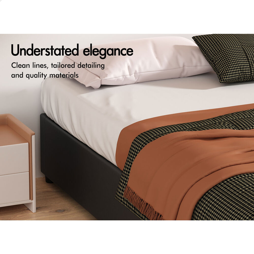 ALFORDSON Bed Frame King Single Gas Lift Storage Mattress Base Black BARLOW