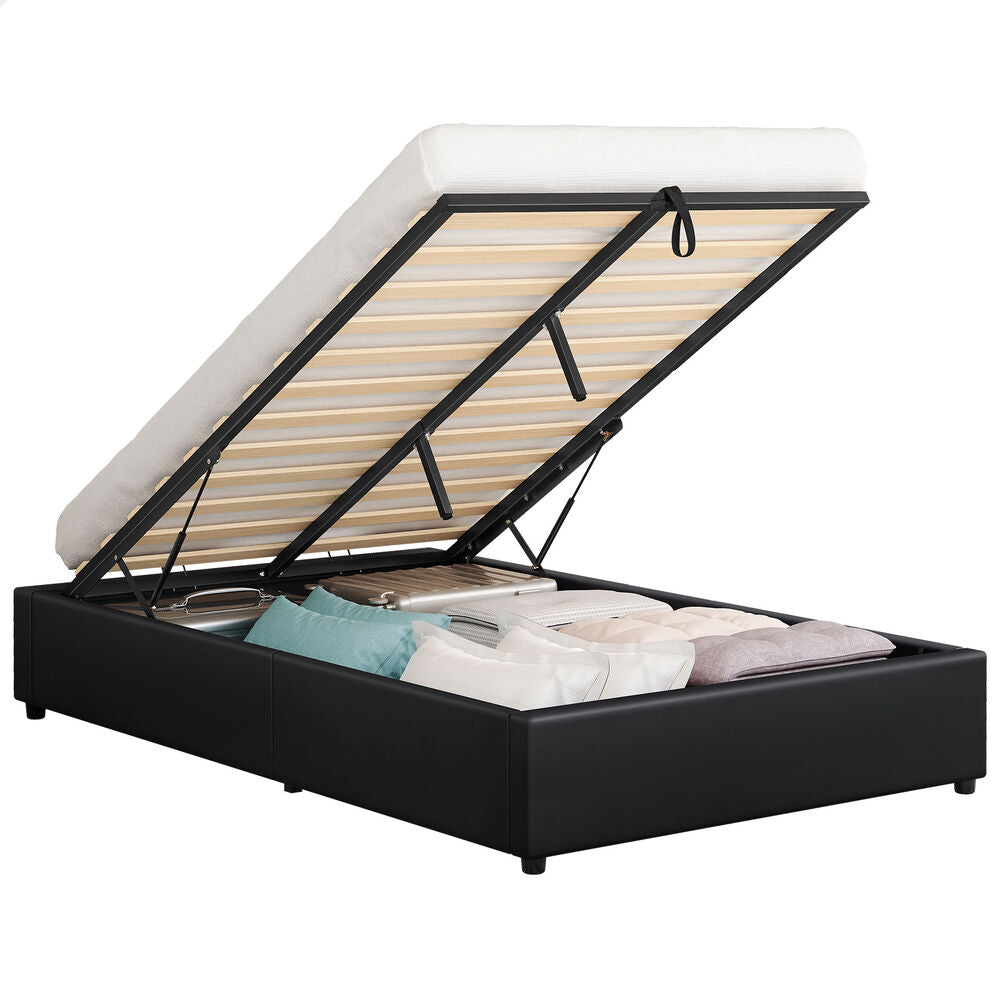 ALFORDSON Bed Frame King Single Gas Lift Storage Mattress Base Black BARLOW