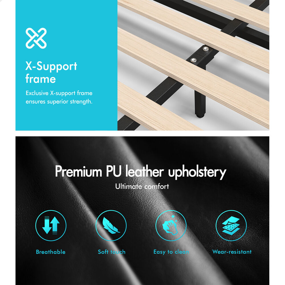 ALFORDSON Bed Frame King Single Gas Lift Storage Mattress Base Black BARLOW