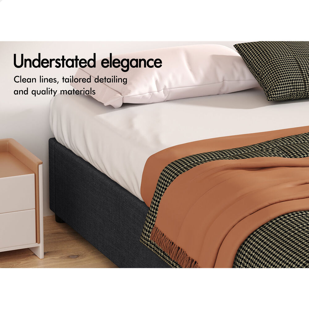 ALFORDSON Bed Frame King Single Gas Lift Storage Mattress Base Charcoal BARLOW