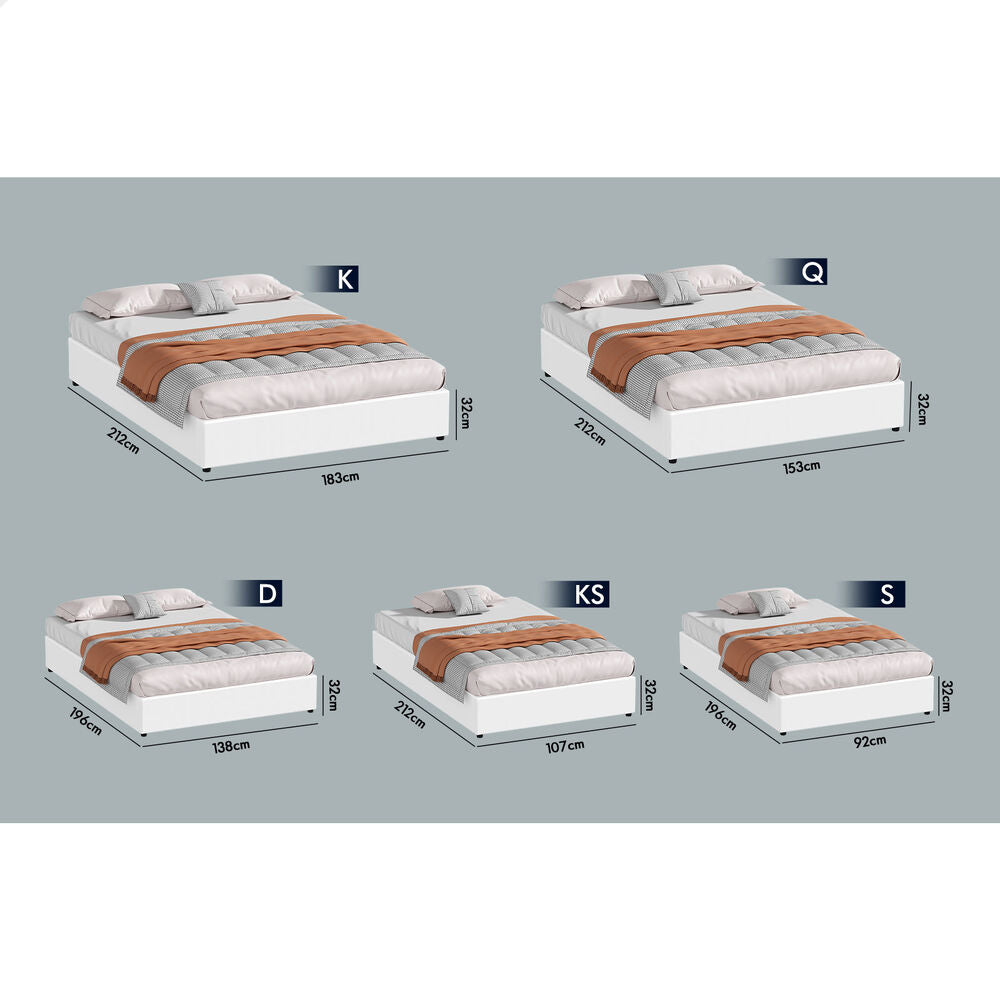 ALFORDSON Bed Frame Queen Size Gas Lift Storage Mattress Base White BARLOW